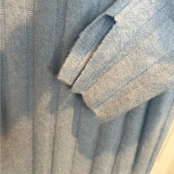 H&M Light Blue Ribbed Knit Midi Dress - Picture 4 of 7